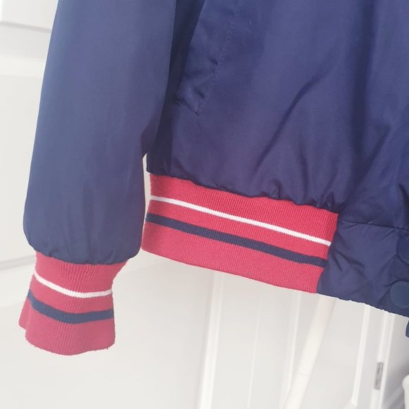 Tommy Hilfiger navy blue bomber jacket with built in grey hood XS unisex - Picture 5 of 5